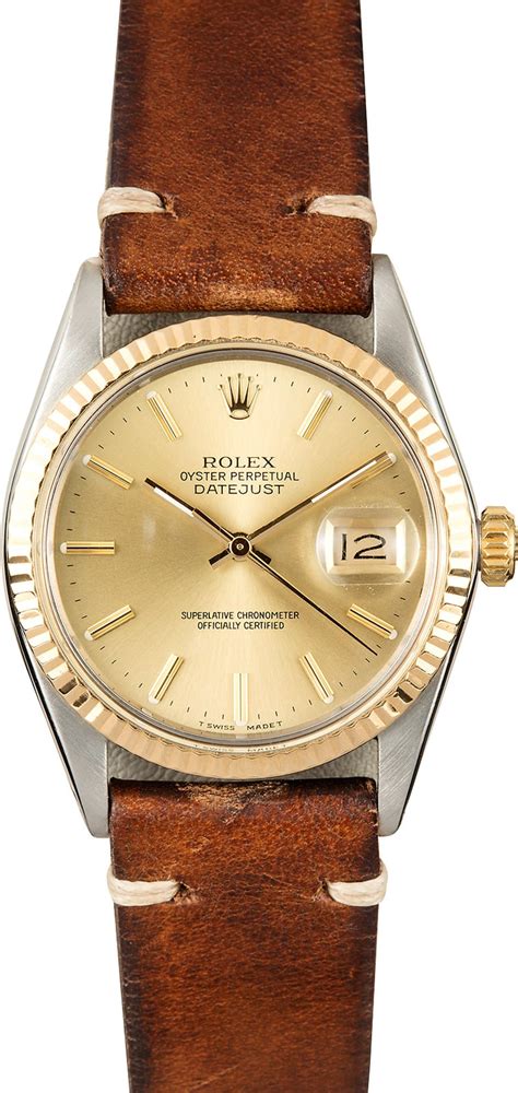 rolex datejust 16013 leather strap